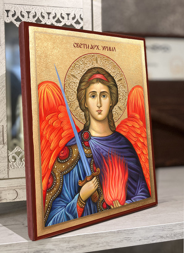 Икона на Свети Арх. Урийл, православна икона за дом, ръчно рисувани икони, църковни икони
