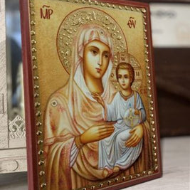 Икона на Св.Богородица Йерусалимска - декупаж - Православна икона от Ikonata.bg