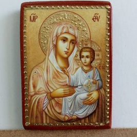 Икона на Св.Богородица Йерусалимска - декупаж - Православна икона от Ikonata.bg