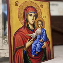 Икона на Света Богородица - Пътеводителка (Одигитрия) с декупаж - Православна икона от Ikonata.bg