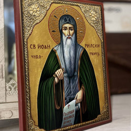 Икона на Свети Иван Рилски с декупаж