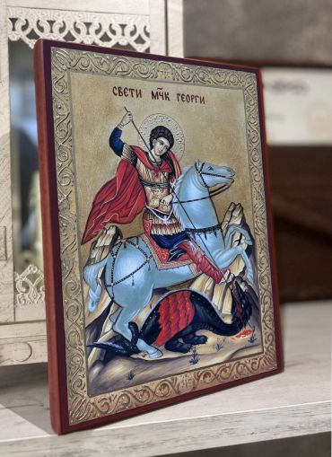 Рисувана икона на Свети Георги - Православна икона от Ikonata.bg