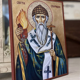 Икона на Свети Спиридон с декупаж