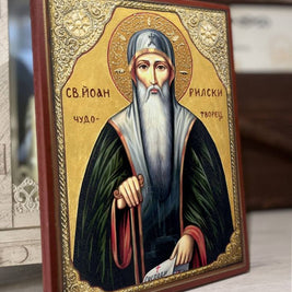 Икона на Свети Иван Рилски с декупаж
