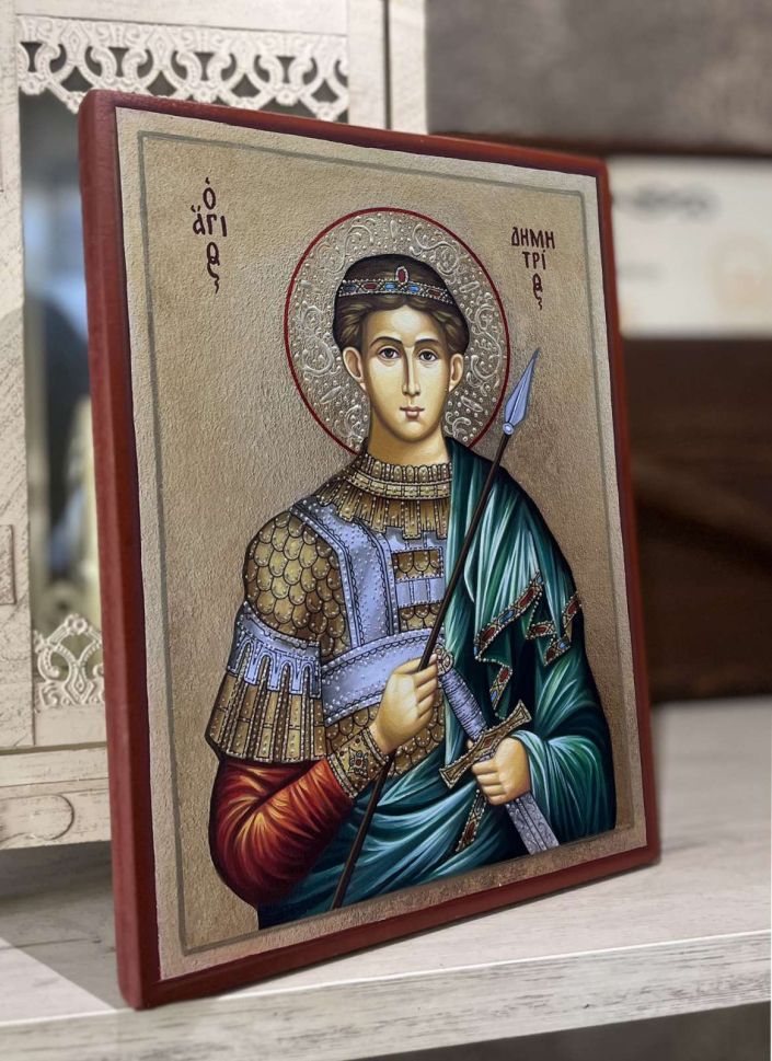 Рисувана икона на Свети Димитър