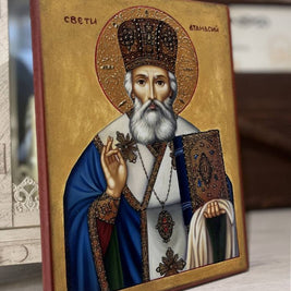 Икона на Свети Атанасий с декупаж