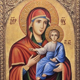 Икона на Света Богородица - Одигитрия - Пътеводителка с декупаж