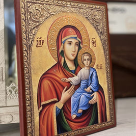 Икона на Света Богородица - Одигитрия - Пътеводителка с декупаж