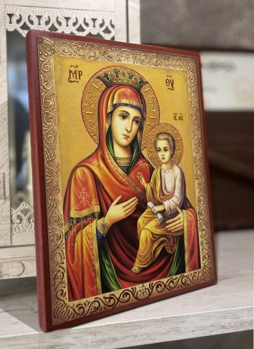 Икона на Пресвета Богородица - Скоропослушница с декупаж - Православна икона от Ikonata.bg