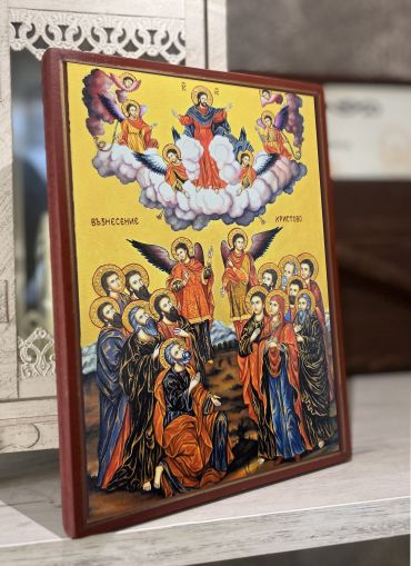 Икона Възнесение Христово с декупаж - Православна икона от Ikonata.bg