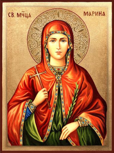 Икона на Света Марина - Ръчно изработена, православна икона на светица Марина за дом или подарък
