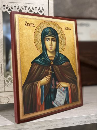 Икона на Света Петка - Ръчно изработена православна икона за дом, подарък и закрила
