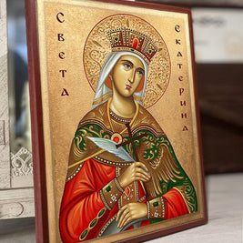 Икона на Света Екатерина - Ръчно изработена