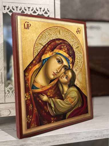 Икона на Света Богородица с Иисус Христос - Умиление - Православна икона от Ikonata.bg