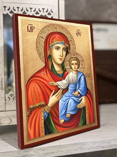 Икона на Света Богородица - Одигитрия - Ръчно изработена