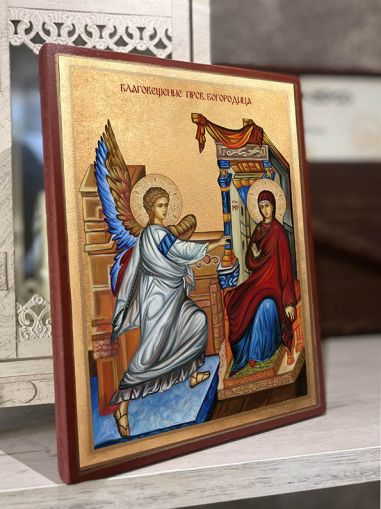 Икона Благовещение - ръчно изработена - Православна икона от Ikonata.bg