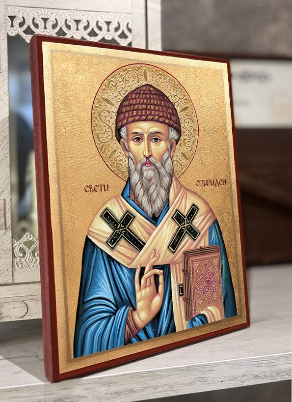 Икона на Свети Спиридон с декупаж