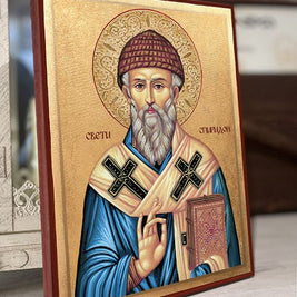 Икона на Свети Спиридон с декупаж