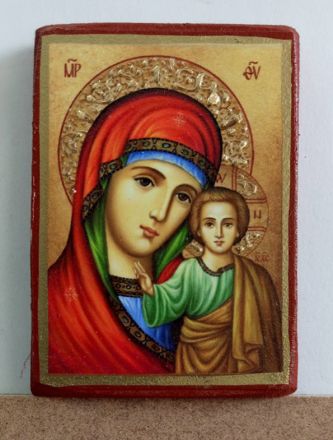 Икона на Св. Богородица Казанска - декупаж