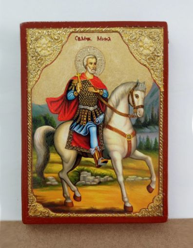 Икона на Св. Мина - декупаж