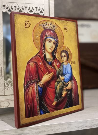 Икона на Света Богородица - Скоропослушница - Одигитрия с декупаж 