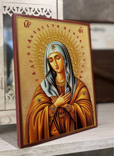 Икона на Света Богородица Радост на Радостите - декупаж