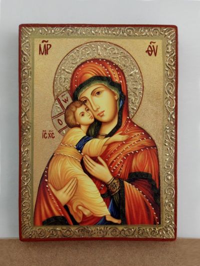 Икона на Св. Богородица Владимирска - декупаж