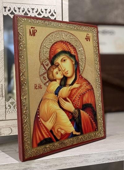 Икона на Св. Богородица Владимирска - декупаж