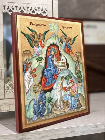 Икона Рождество Христово - ръчно изработена