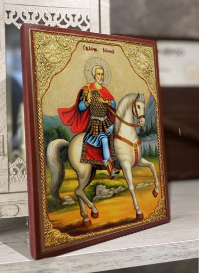 Икона на Св. Мина - декупаж