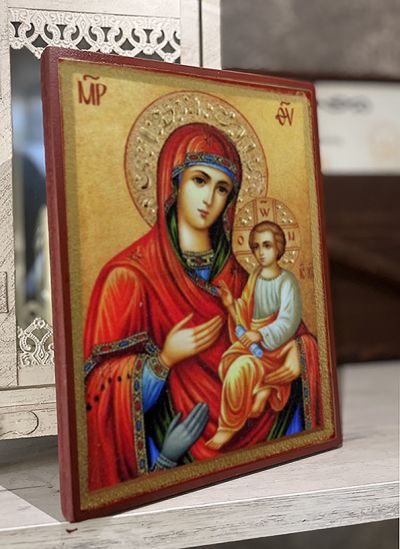 Икона на Св. Богородица Троеручица - декупаж